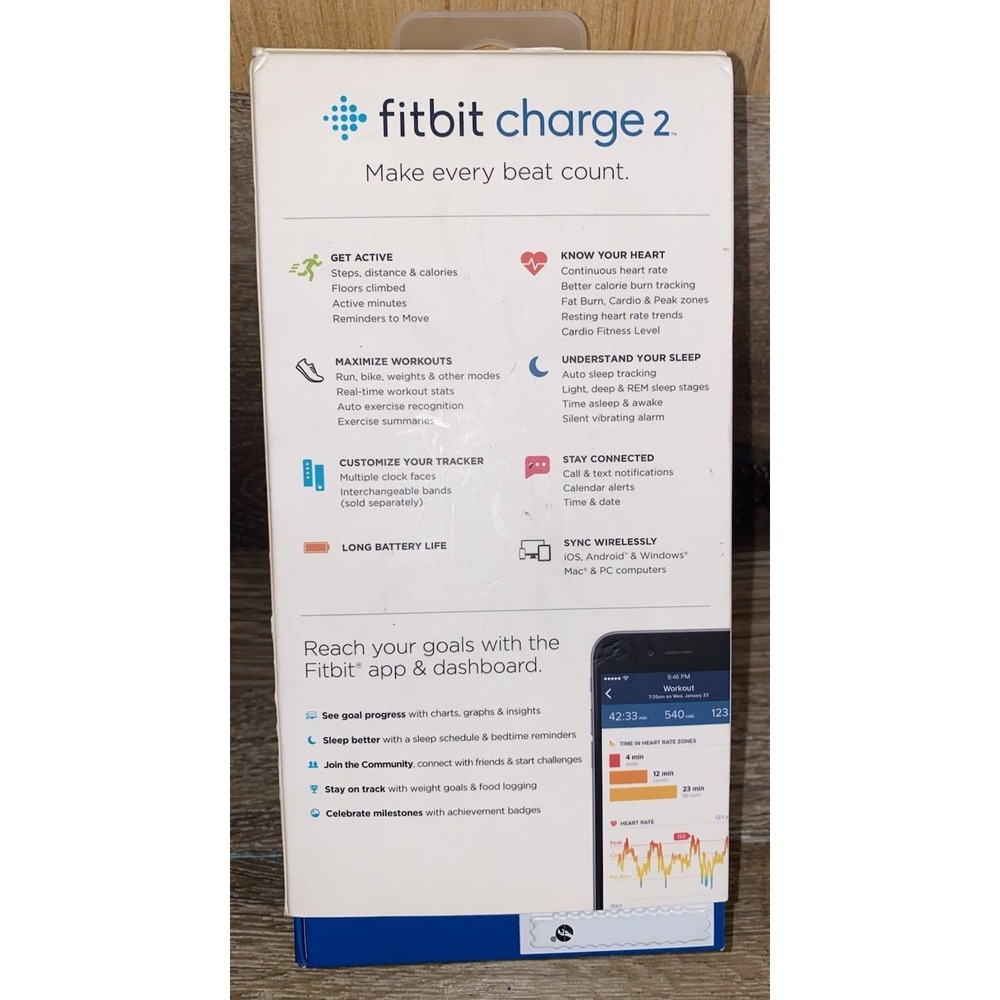 Fitbit Charge 2 Fitness Tracker with Wristband - Excellent Condition - Picture 4 of 10